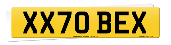 Registration number XX70 BEX